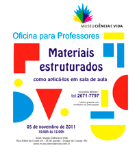 Oficina para professores: 05 de novembro de 2011 – Inscrições abertas