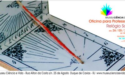 O tema da nova oficina para professores é o Relógio Solar
