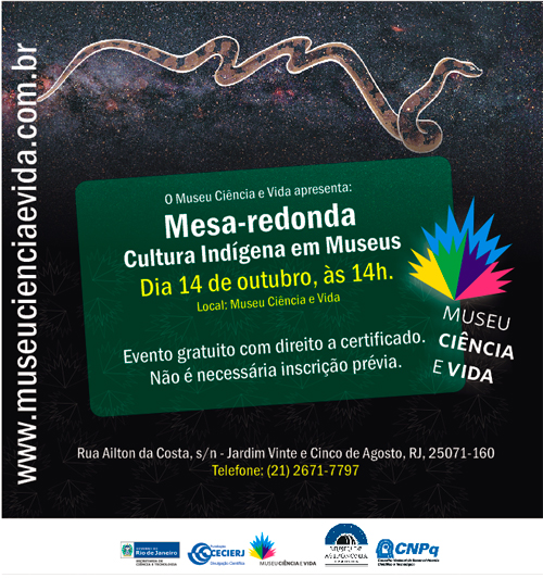 Mesa-redonda Cultura Indígena em Museus (14/10, terça-feira)