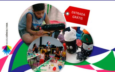 Oficina de brinquedos com material reciclável