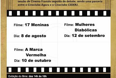 Cineclube CEDERJ / Duque de Caxias –  PROGRAMAÇÃO DO MÊS DE AGOSTO DE 2015