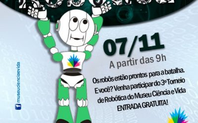 Robôs prontos para o combate no Torneio Juvenil de Robótica