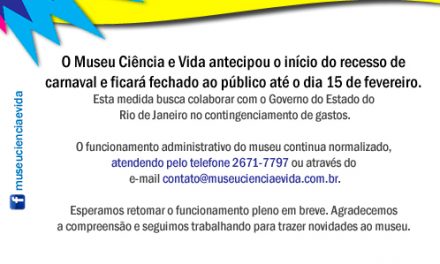 Comunicado sobre funcionamento do Museu