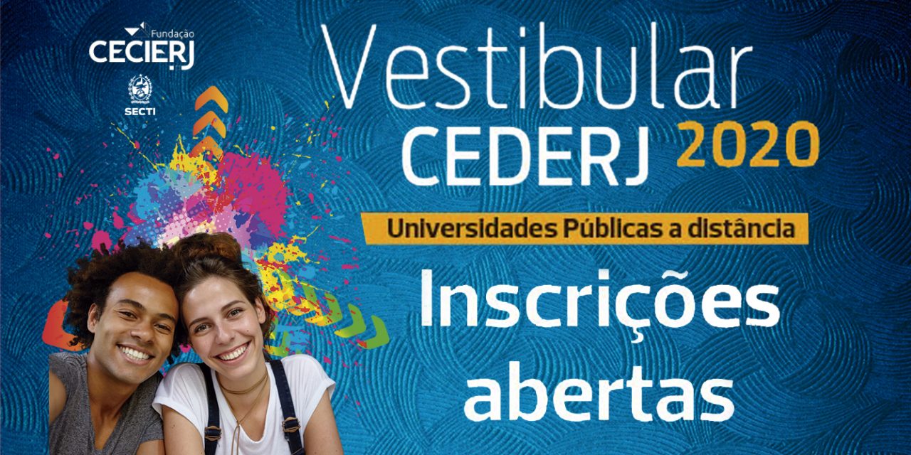 Abertas inscrições para o Vestibular Cederj 2020.1