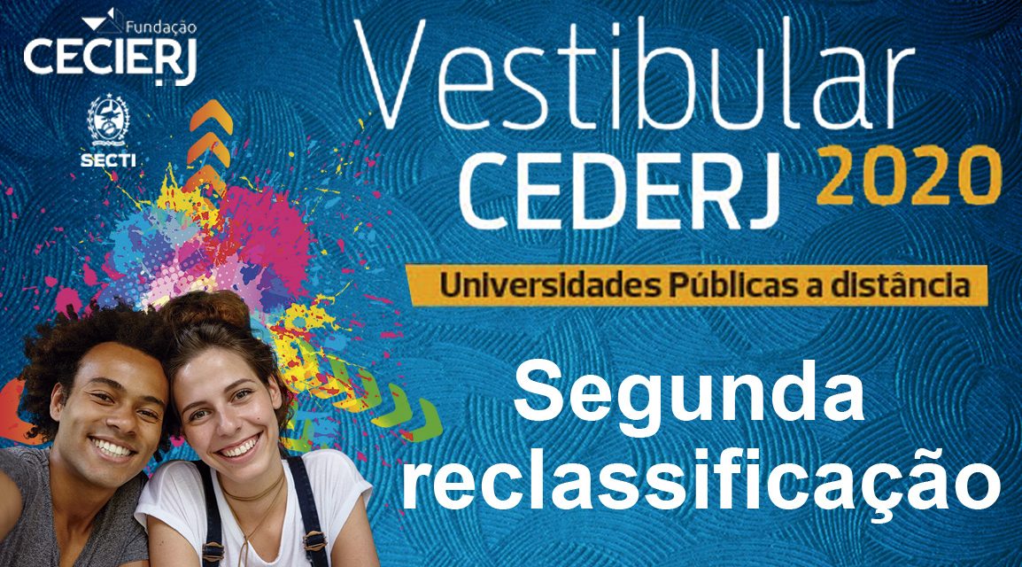 Veja a lista da segunda reclassificação do Vestibular Cederj 2020.1