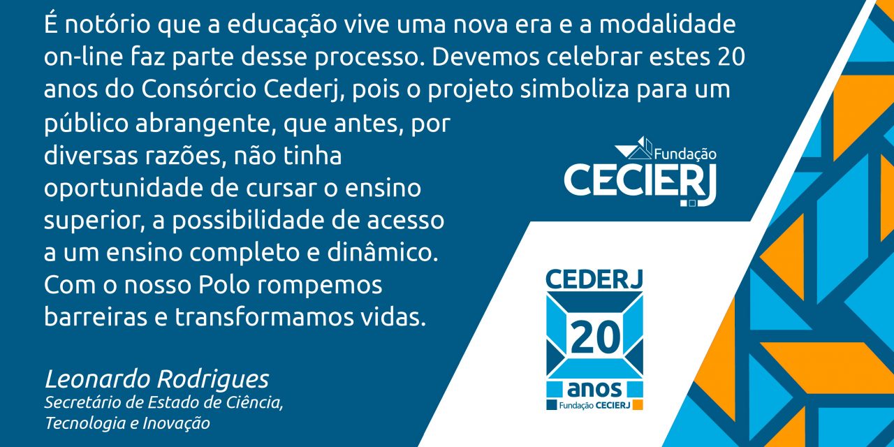 Secretário Leonardo Rodrigues fala sobre os 20 anos do Cederj