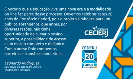Secretário Leonardo Rodrigues fala sobre os 20 anos do Cederj