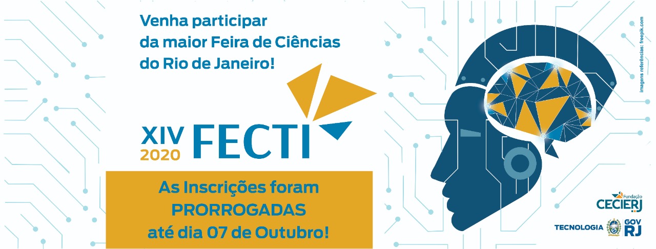 Inscrições para a XIV FECTI prorrogadas até o dia 7 de outubro.