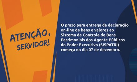 Sispatri 2020: servidor pode entregar a declaração a partir de 07 de dezembro