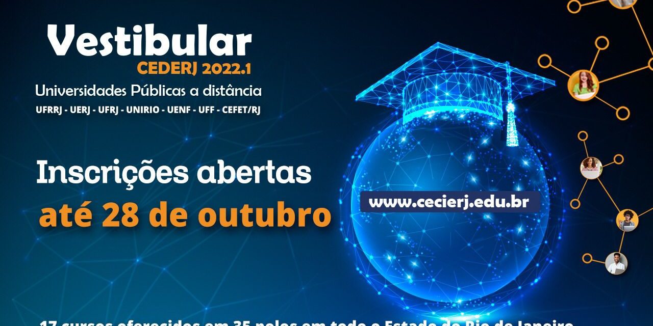 Vestibular Cederj 2022.1: inscrições abertas para ampla concorrência
