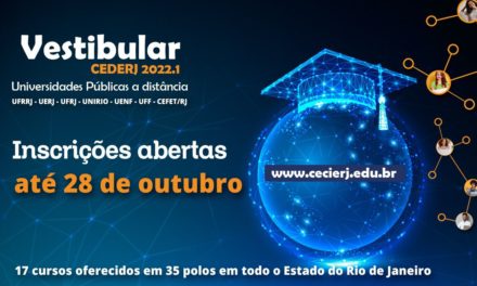 Vestibular Cederj 2022.1: inscrições abertas para ampla concorrência