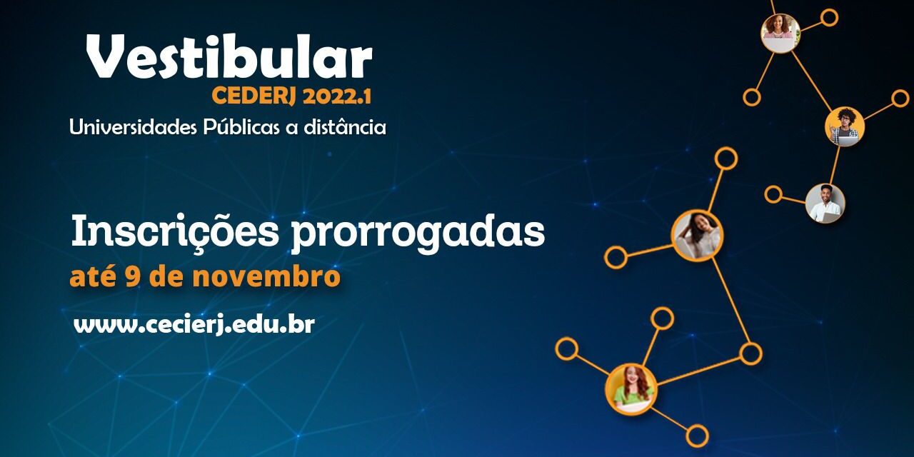 Vestibular CEDERJ 2022.1: inscrições prorrogadas até 09 de novembro