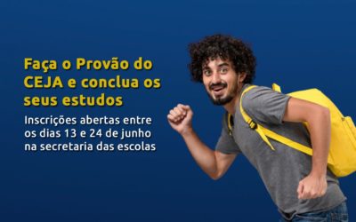 Alunos da Rede CEJA podem se inscrever no exame de certificação a partir do dia 13/06