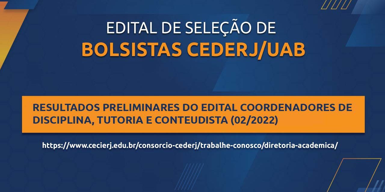 Divulgado resultado preliminar do edital 02/2022