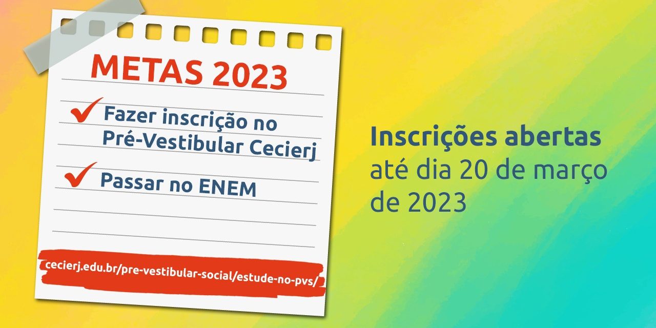 Inscrições abertas para o Pré-Vestibular Cecierj, que completa 20 anos em 2023