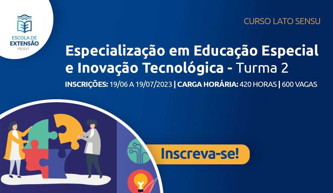 Inscrições para a Especialização em Educação Especial e Inovação Tecnológica começam nesta segunda (19)