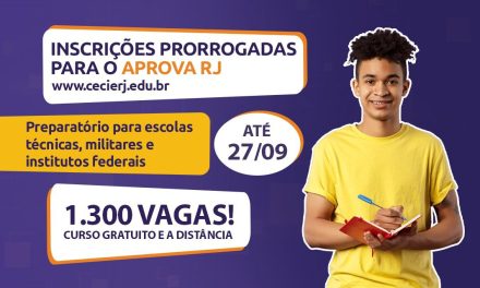 Inscrição do AprovaRJ é prorrogada até 27 de setembro