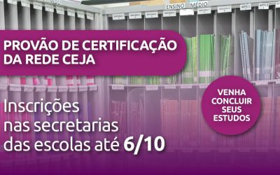 Inscrição para o Provão da Rede CEJA é prorrogada até 06/10