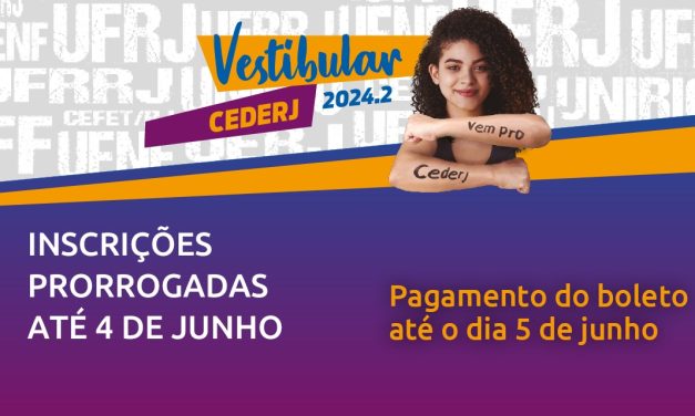 Inscrições para o Vestibular Cederj foram prorrogadas até o dia 4 de junho