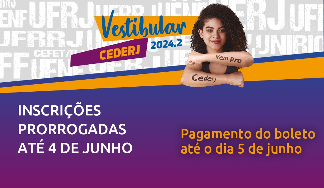 Inscrições para o Vestibular Cederj foram prorrogadas até o dia 4 de junho