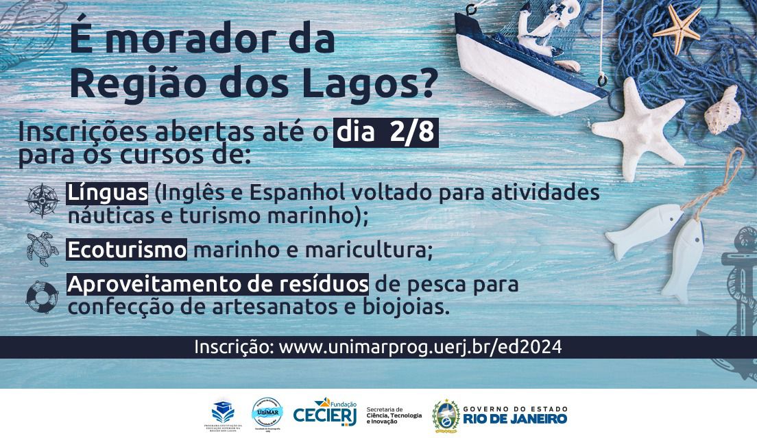 Fundação CECIERJ e UNIMAR oferecem vagas abertas para o Programa Efetivação da Educação Superior na Região dos Lagos