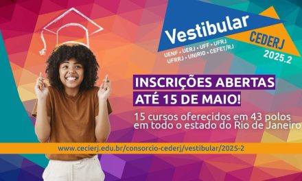 Vestibular Cederj 2025.2 está com inscrições abertas para 15 cursos de graduação semipresenciais 