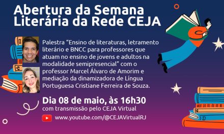 Semana Literária da Rede CEJA tem palestra de abertura com professor Marcel Álvaro de Amorim
