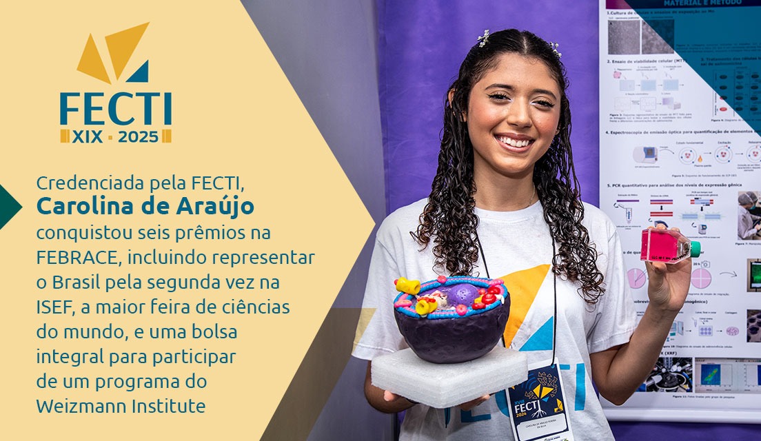 Estudante premiada na Fecti, Carolina de Araújo volta a representar o Brasil em feira internacional de ciências