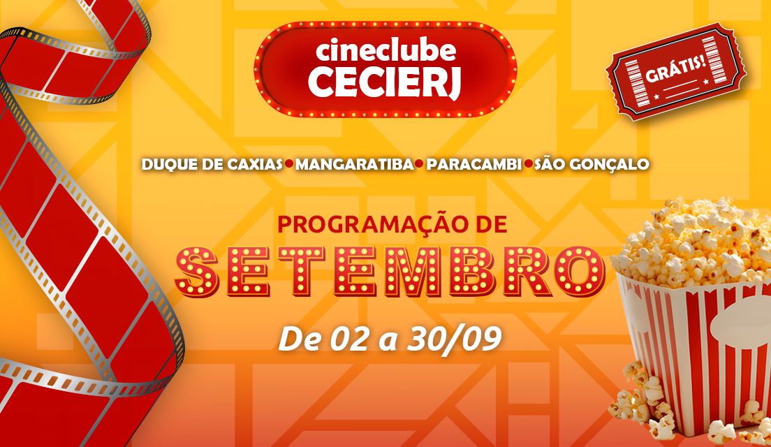 Cineclube CECIERJ em setembro: programação gratuita com filmes para todos os públicos