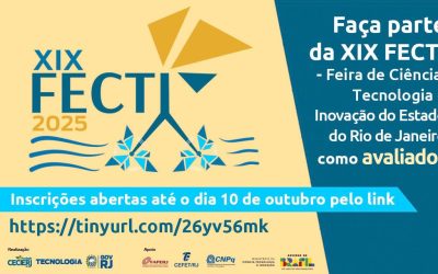 Seja avaliador do Comitê Científico da XIX FECTI; as inscrições estão abertas até 10 de outubro