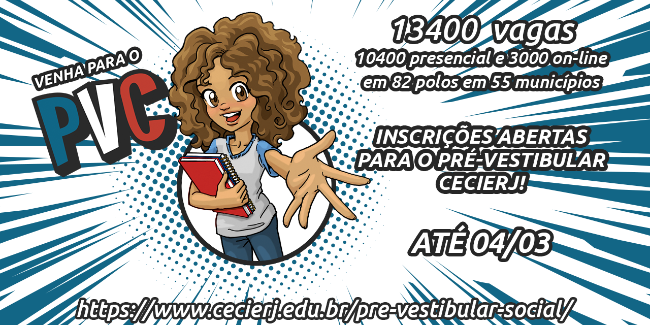 Pré-Vestibular Cecierj abre mais de 13 mil vagas para o curso extensivo 2026