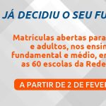 Matrículas para novos alunos da Rede Ceja – Educação de Jovens e Adultos começam no dia 02 de fevereiro