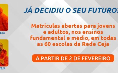 Matrículas para novos alunos da Rede Ceja – Educação de Jovens e Adultos começam no dia 02 de fevereiro