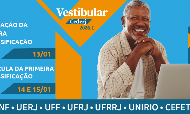 confira a lista da 1ª reclassificação do Vestibular Cederj 2026.1; matrículas abertas até 15/01