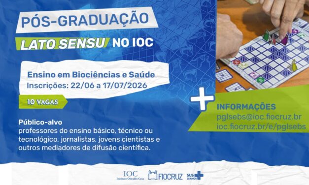 Fundação Cecierj destaca inscrições abertas para especialização em Biociências e Saúde do IOC/Fiocruz