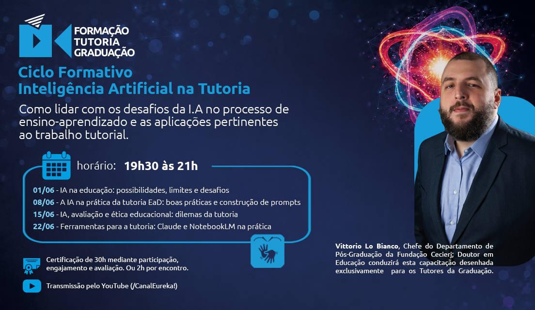 Ciclo formativo da Fundação Cecierj debate o uso ético da Inteligência Artificial na Educação a distância